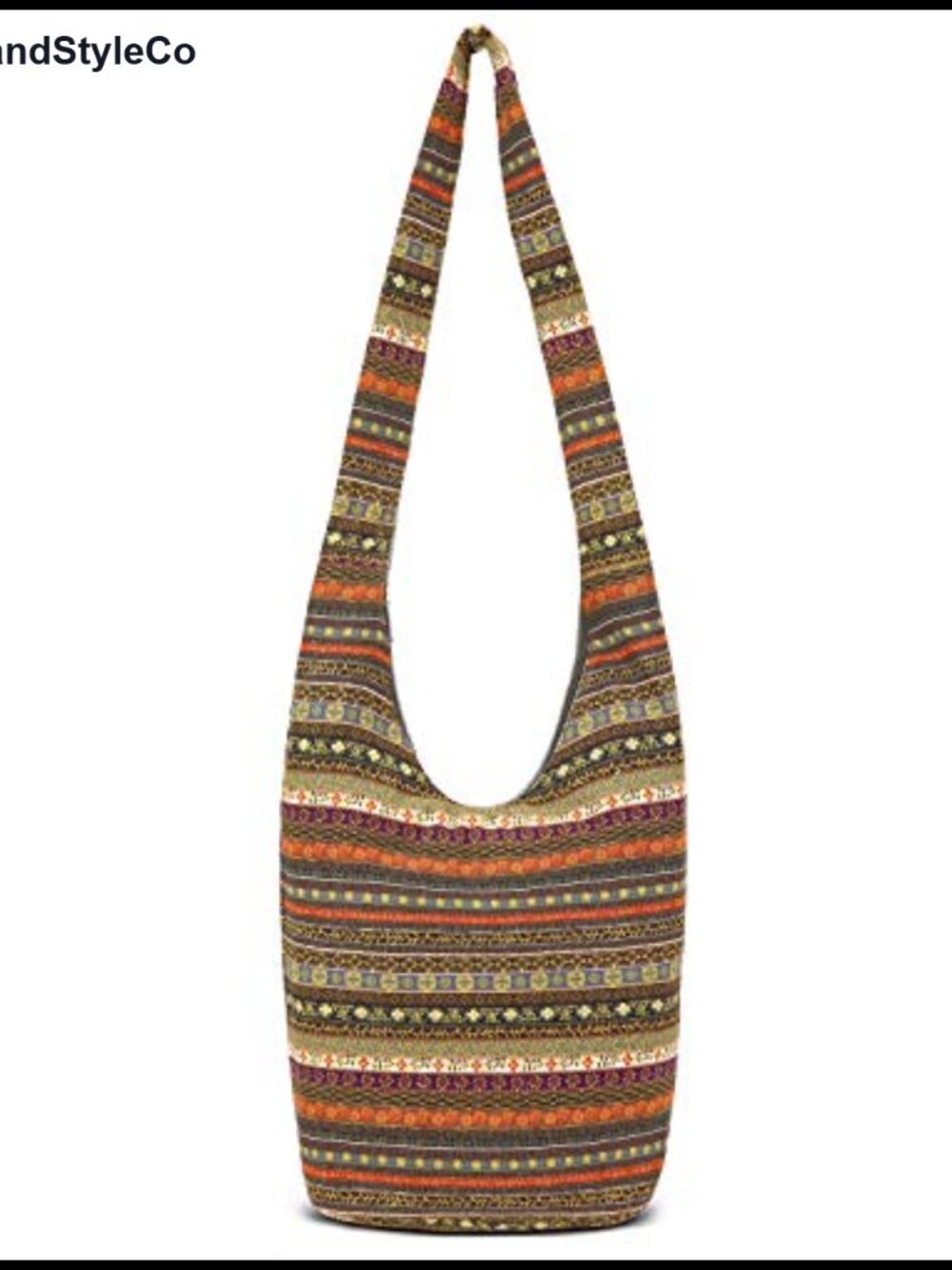 Canvas Hippie Boho Crossbody Hobo Bag with Zipper Pockets, Fits iPad